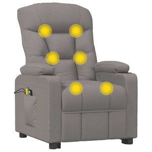 Massagesessel mit Aufstehhilfe Taupe Stoff