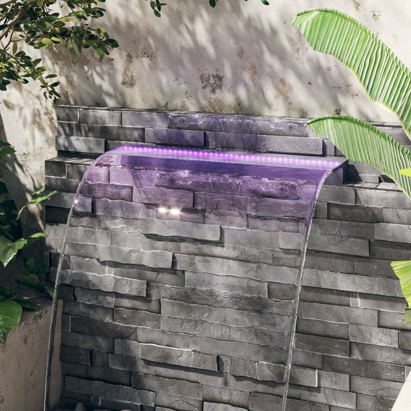 Wasserfall-Element mit RGB LEDs Acryl 108 cm