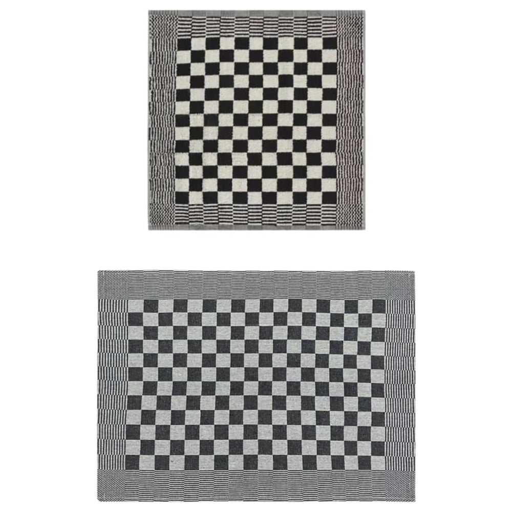 10-tlg. Handtuch-Set Schwarz und Weiß Baumwolle