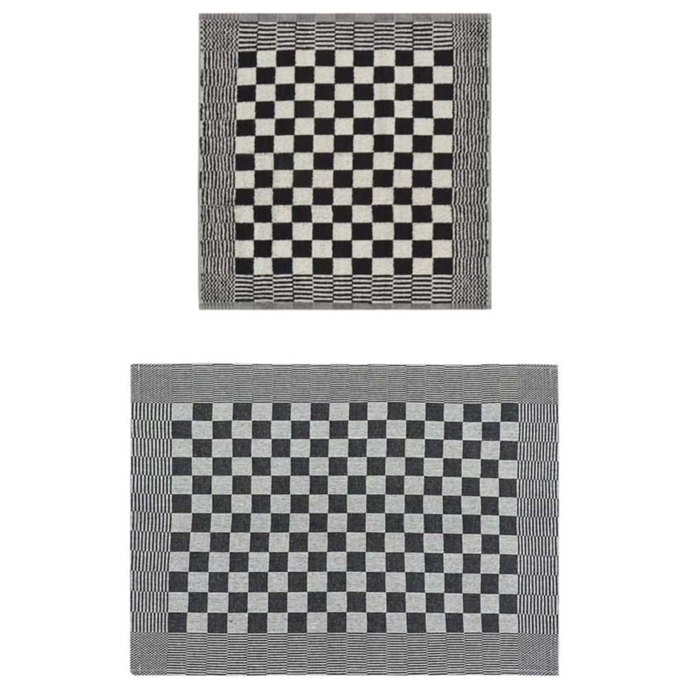 20-tlg. Handtuch-Set Schwarz und Weiß Baumwolle