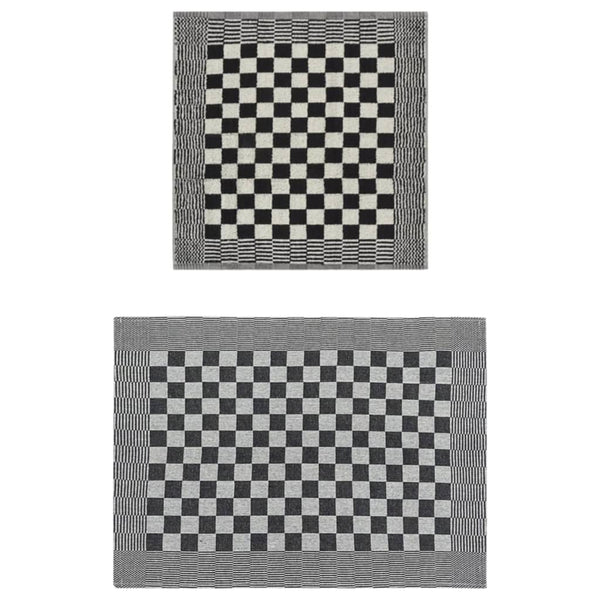 20-tlg. Handtuch-Set Schwarz und Weiß Baumwolle