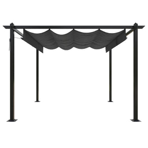Pavillon mit Ausziehbarem Dach 3x3 m Anthrazit
