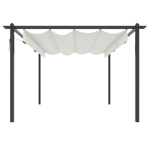 Pavillon mit Ausziehbarem Dach 4x3 m Creme