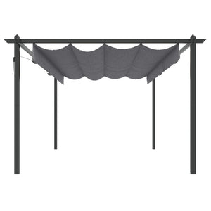 Pavillon mit Ausziehbarem Dach 4x3 m Anthrazit