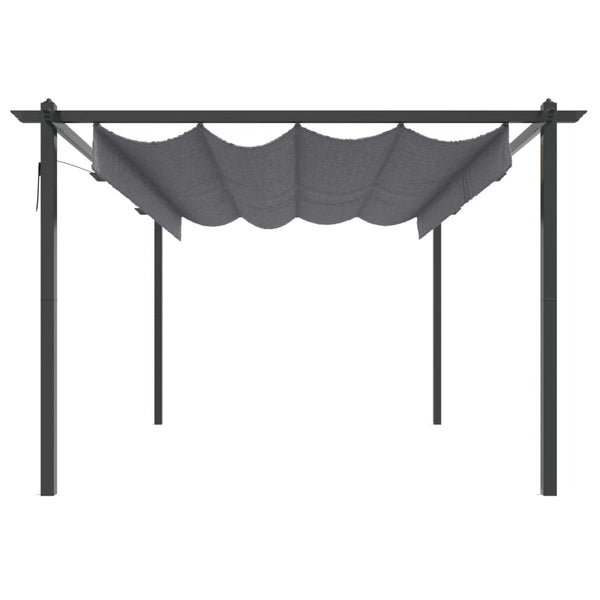 Pavillon mit Ausziehbarem Dach 4x3 m Anthrazit