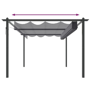 Pavillon mit Ausziehbarem Dach 4x3 m Anthrazit