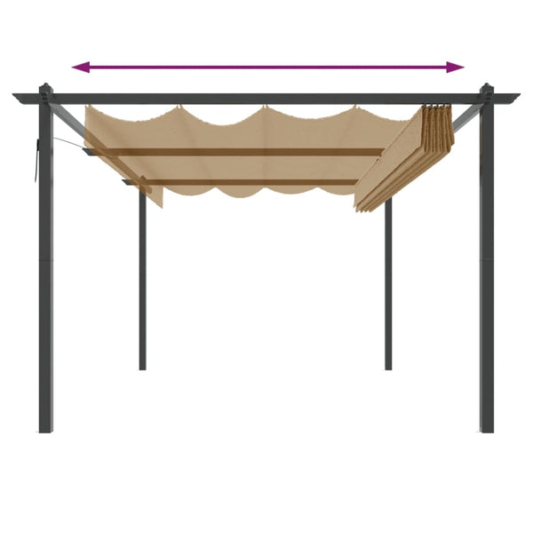 Pavillon mit Ausziehbarem Dach 4x3 m Taupe
