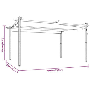 Pavillon mit Ausziehbarem Dach 4x3 m Taupe