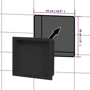 Duschnische Mattschwarz 41x36x10 cm