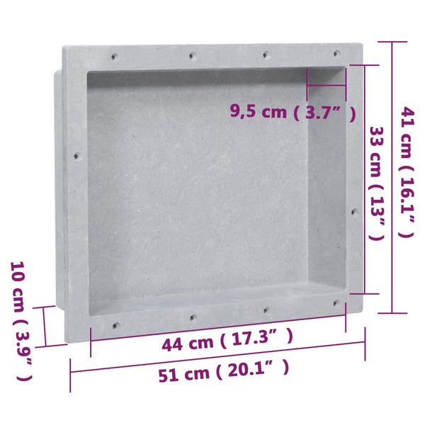 Duschnische Mattgrau 41x51x10 cm