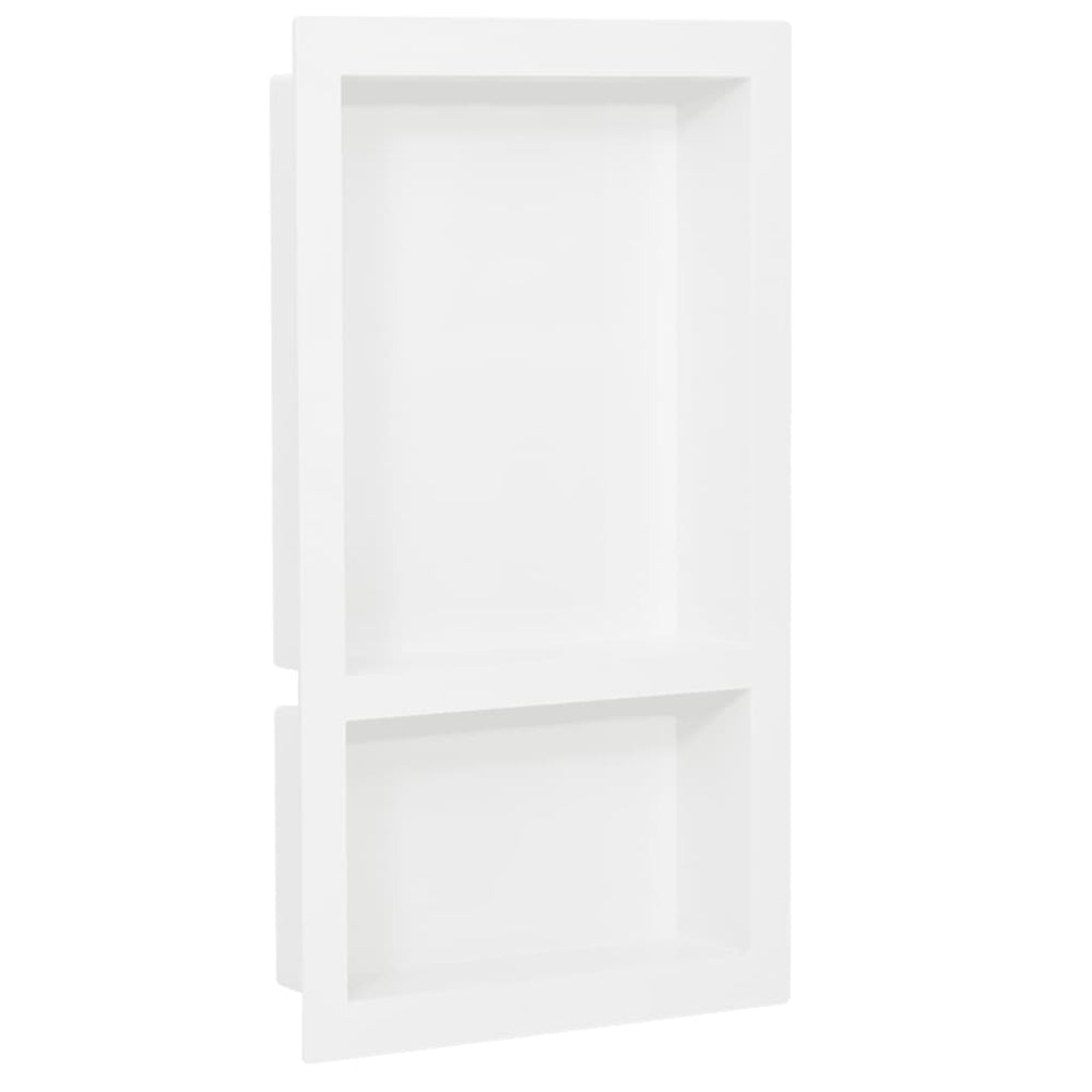 Duschnische mit 2 Fächern Hochglanz-Weiß 41x69x9 cm