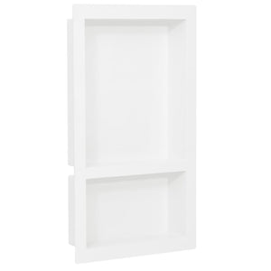 Duschnische mit 2 Fächern Hochglanz-Weiß 41x69x9 cm