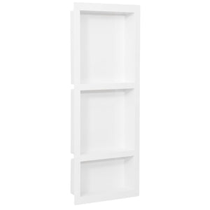 Duschnische mit 3 Fächern Hochglanz-Weiß 41x99x9 cm