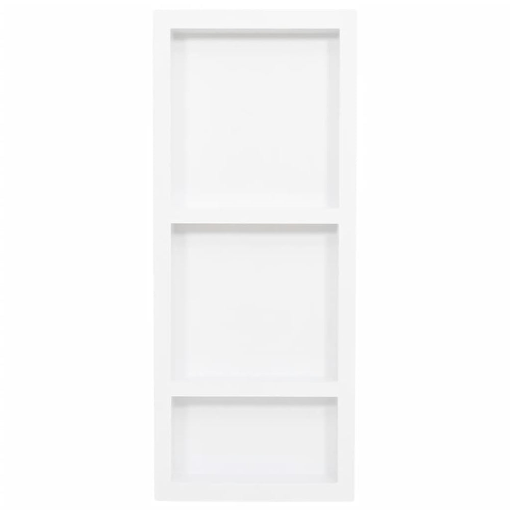 Duschnische mit 3 Fächern Hochglanz-Weiß 41x99x9 cm