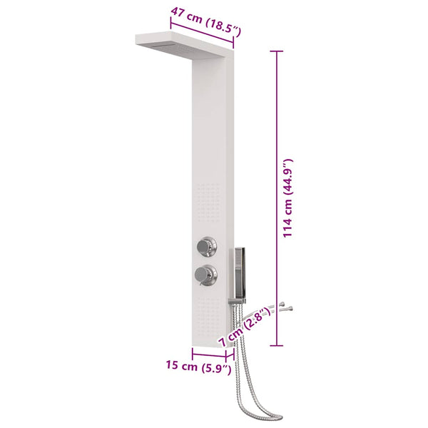 Duschpaneel-System Aluminium Weiß