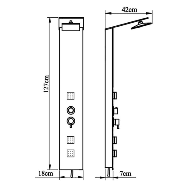 Duschpaneel-System Glas Braun