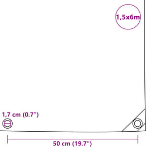 Abdeckplane 650 g/m² 1,5x6 m Schwarz