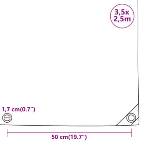 Abdeckplane 650 g/m² 3,5x2,5 m Schwarz