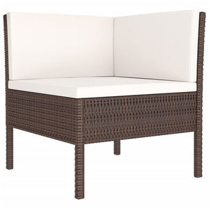 11-tlg. Garten-Lounge-Set mit Auflagen Poly Rattan Braun