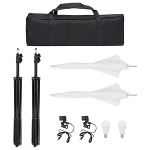 Fotostudio-Set mit Beleuchtung und Hintergrund