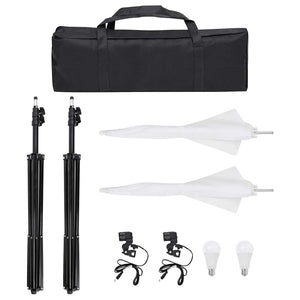 Fotostudio-Set mit Beleuchtung, Hintergrund und Reflektor