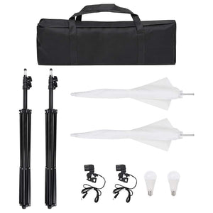 Fotostudio-Set mit Beleuchtung und Hintergrund