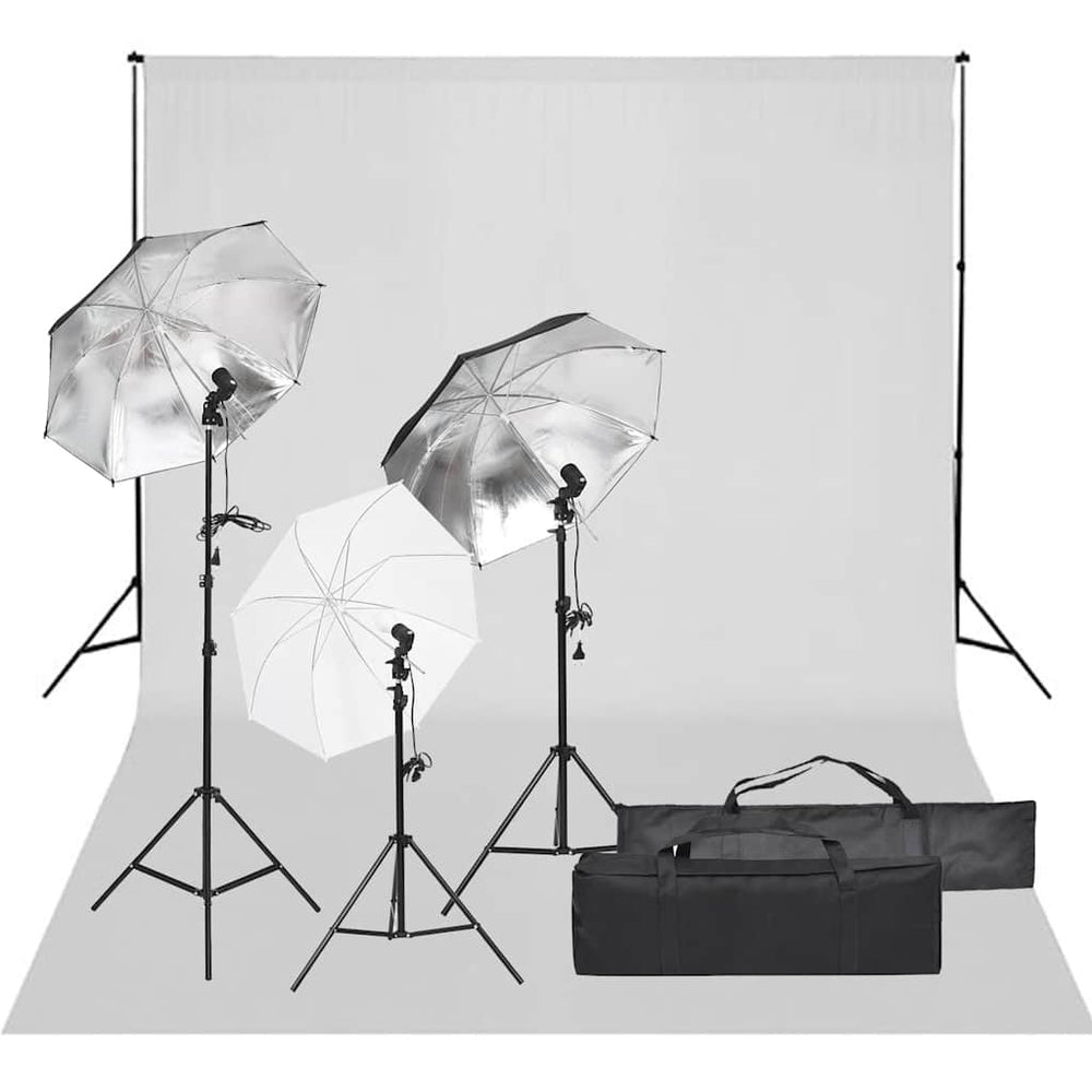 Fotostudio-Set mit Beleuchtung und Hintergrund