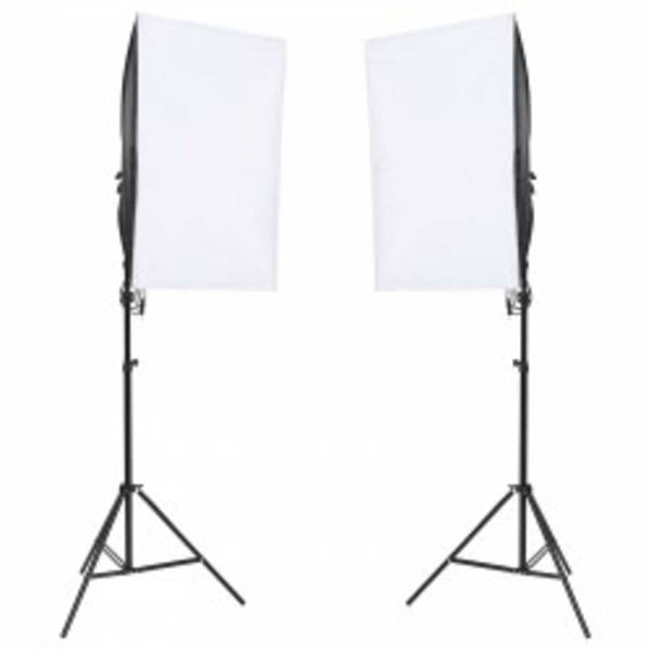 Fotostudio-Set mit Beleuchtung, Hintergrund und Reflektor