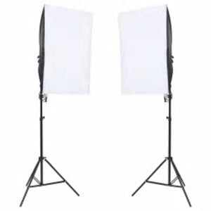 Fotostudio-Set mit Beleuchtung, Hintergrund und Reflektor
