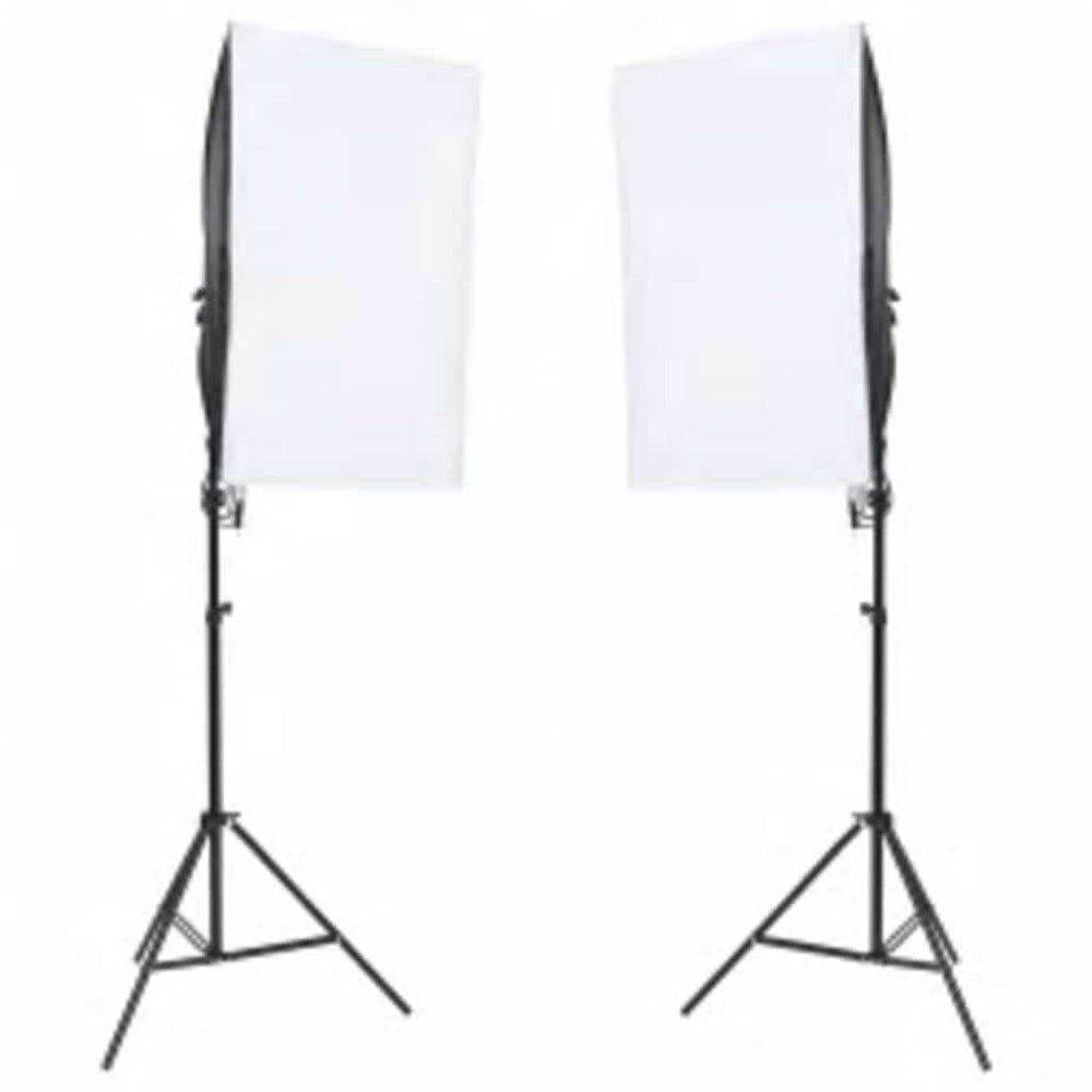 Fotostudio-Set mit Beleuchtung, Hintergrund und Reflektor