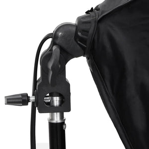 Fotostudio-Set mit Beleuchtung, Hintergrund und Reflektor
