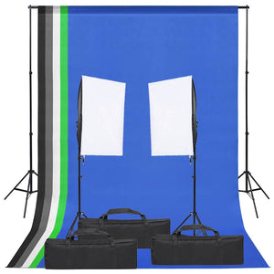 Fotostudio-Set mit Beleuchtung und Hintergrund