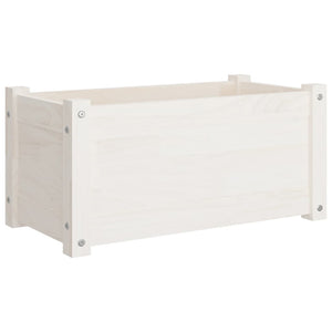 Pflanzkübel 2er Set, Kiefer Massivholz, 60 cm, Weiß