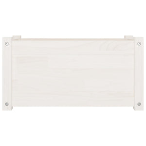 Pflanzkübel 2er Set, Kiefer Massivholz, 60 cm, Weiß
