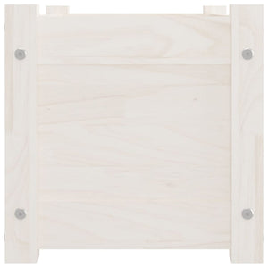 Pflanzkübel 2er Set, Kiefer Massivholz, 60 cm, Weiß