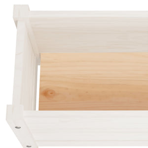 Pflanzkübel 2er Set, Kiefer Massivholz, 60 cm, Weiß