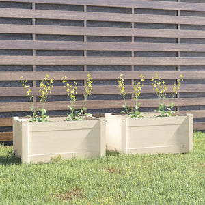 Pflanzkübel 2er Set, Kiefer Massivholz, 60 cm, Weiß