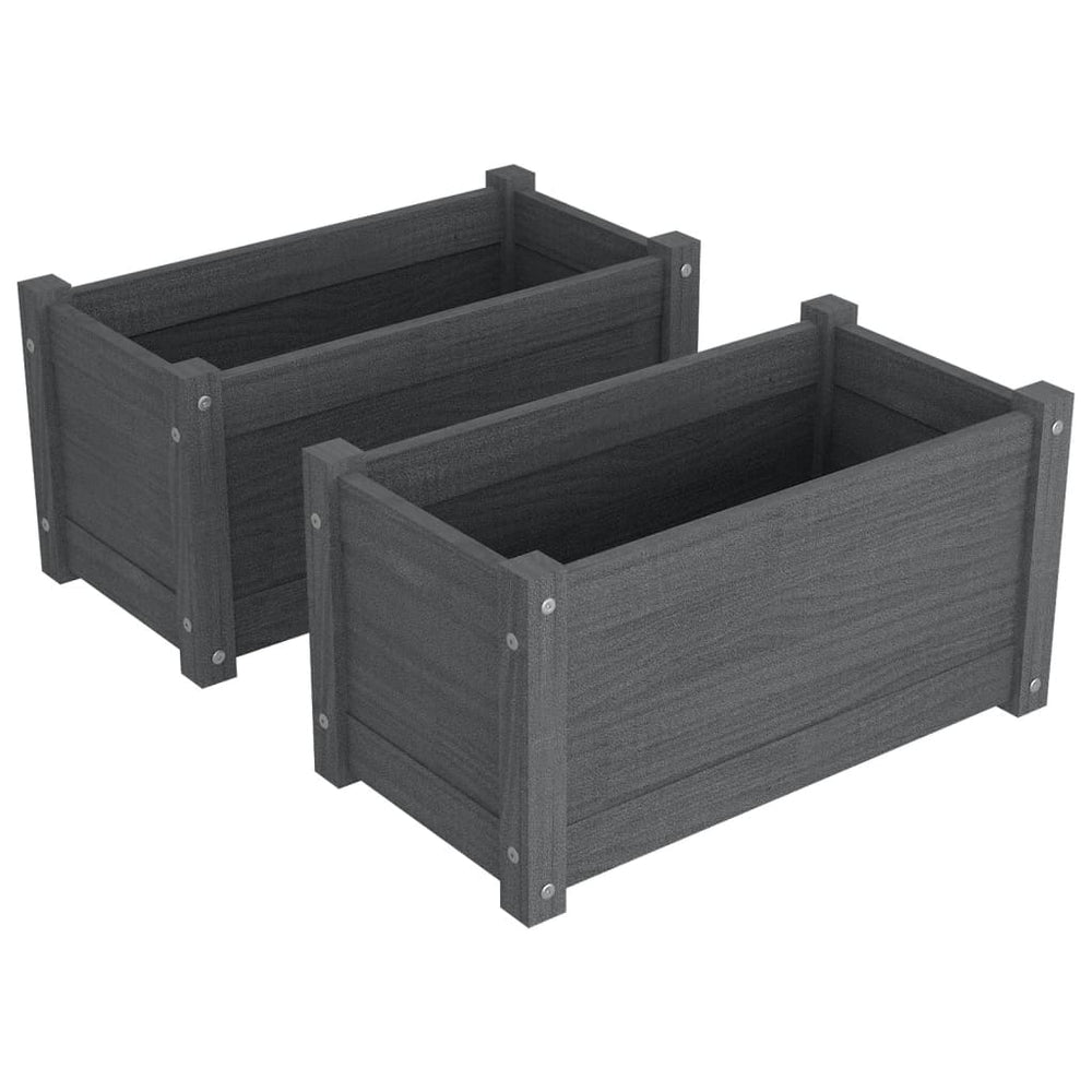Pflanzkübel 2er Set Grau Kiefer 60cm