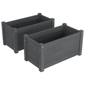 Pflanzkübel 2er Set Grau Kiefer 60cm