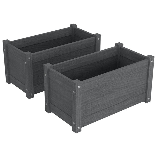 Pflanzkübel 2er Set Grau Kiefer 60cm