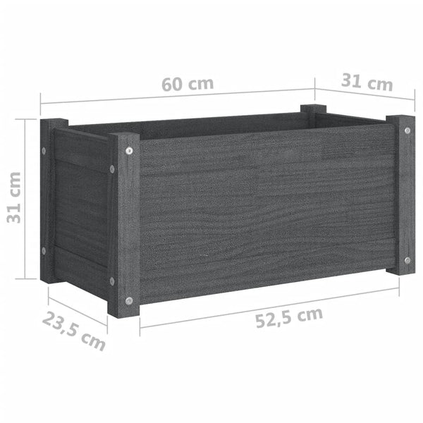 Pflanzkübel 2er Set Grau Kiefer 60cm