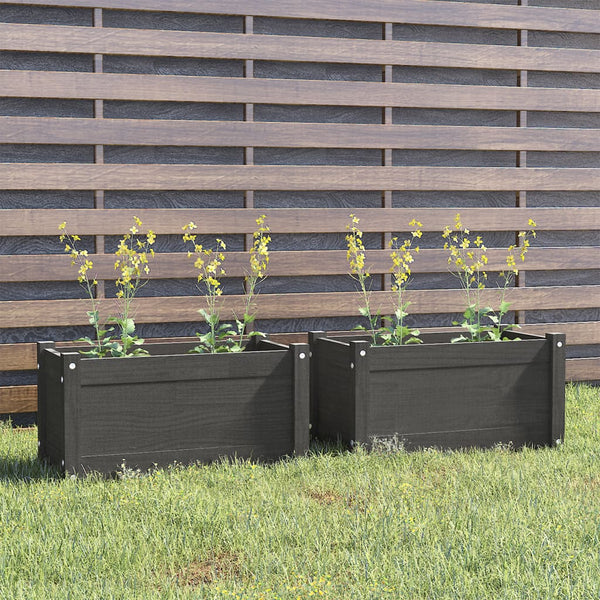 Pflanzkübel 2er Set Grau Kiefer 60cm