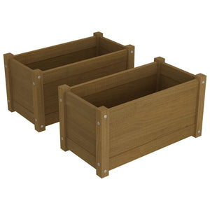 Pflanzkübel 2er Set Honigbraun Kiefer 60cm