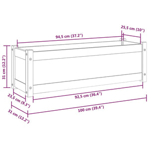 Pflanzkübel 2er Set 100cm Kiefer Massivholz