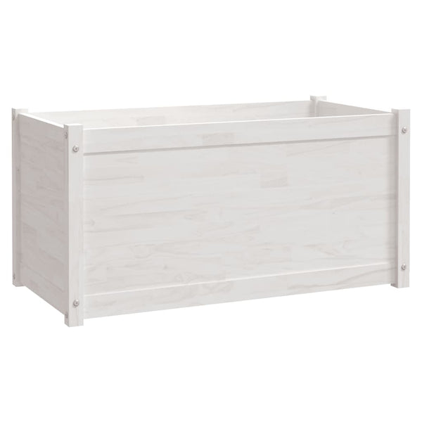 Pflanzkübel 2er Set Weiß Kiefer 100x50x50cm