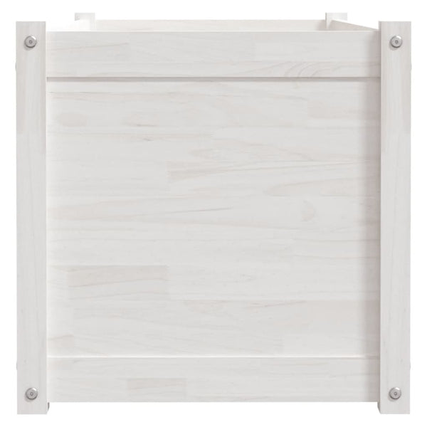 Pflanzkübel 2er Set Weiß Kiefer 100x50x50cm