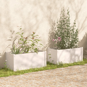 Pflanzkübel 2er Set Weiß Kiefer 100x50x50cm
