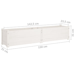 Hochbeete 2er Set Weiß Kiefer 150cm