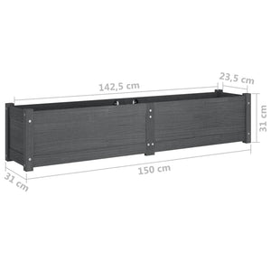 Graues Hochbeet 150cm Kiefer Massivholz