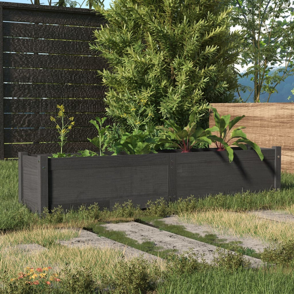 Graues Hochbeet 150cm Kiefer Massivholz
